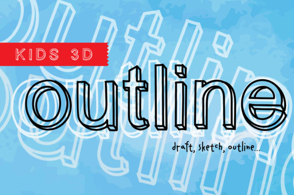 Explore the Modern Appeal of Kids 3D Outline Typography